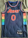 Maillot de Basket #0 Maxey 76ers 75th Anniversary Diamond Marine Swingman